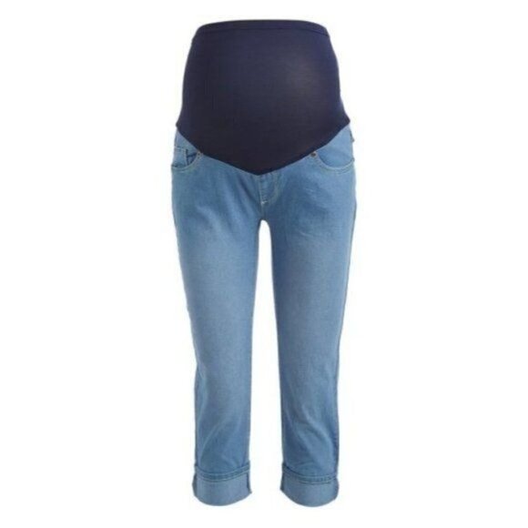 Times 2 Power Wash Maternity Capri Jeans in Size S - Picture 1 of 3